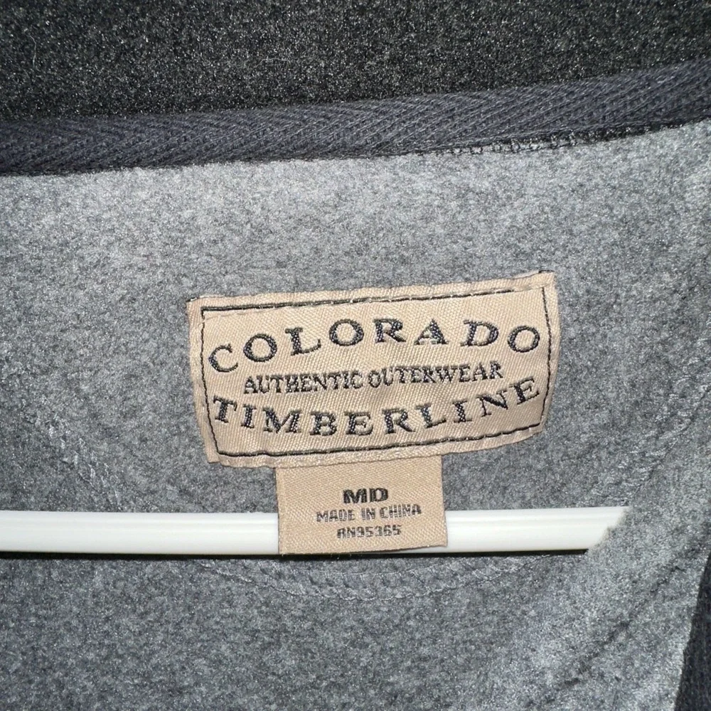 Colorado Timberline Men's MD Long Sleeve Fleece Embroidered Jacket Gray Full Zip